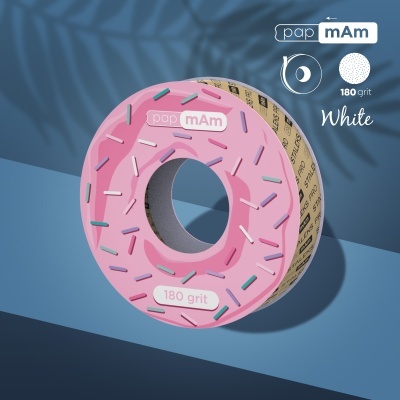 Rolo de fita adesiva decorativa com design de donut cor-de-rosa e granulados