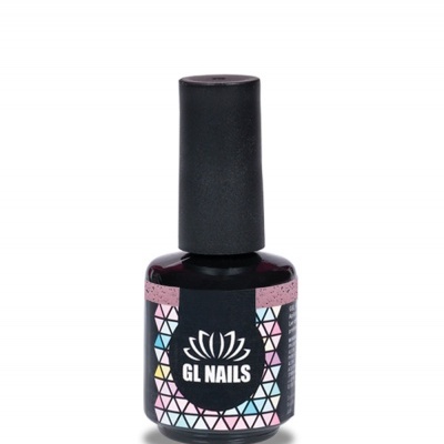 Frasco de verniz de unhas GL NAILS com tampa preta e etiqueta colorida