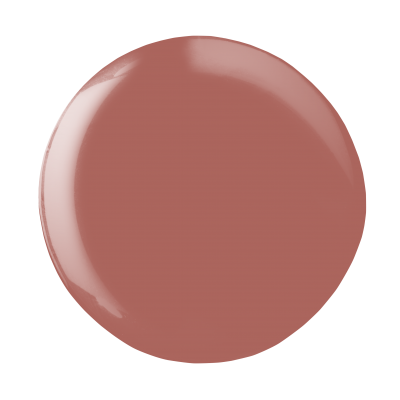 Mancha circular de verniz castanho avermelhado com brilho suave