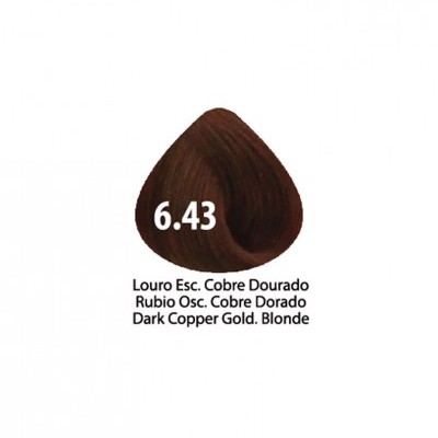 Mostruário de cor de cabelo castanho cobre dourado 6.43