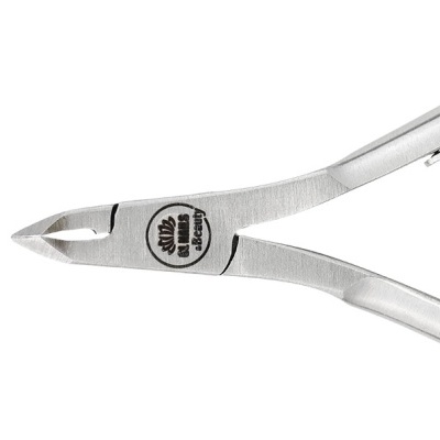 Alicates de corte metálicos prateados com marca gravada