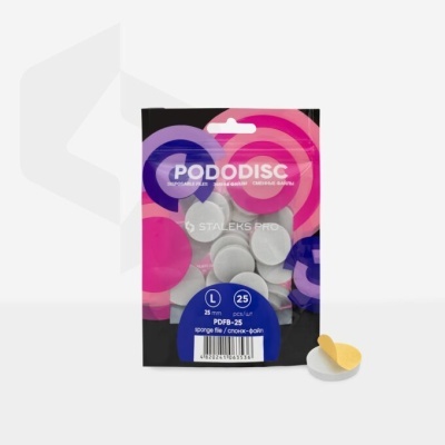 Pacote de discos esponjosos PODODISC branco com embalagem colorida