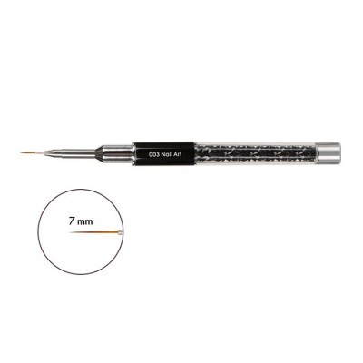 Pincel fino para Nail Art prateado e preto com ponta fina de 7 mm