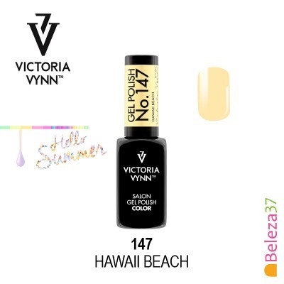 Verniz de gel para unhas Victoria Vynn nº 147 Hawaii Beach com amostra da cor bege clara.