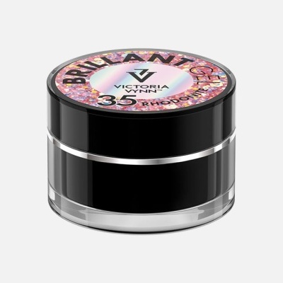 Pote preto com tampa holográfica e texto brilhante