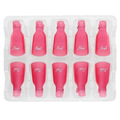 Unidadores de unhas rosa em embalagem plástica transparente