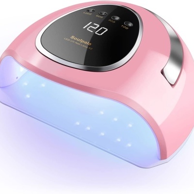 Lâmpada LED UV/LED rosa para manicure com visor digital e botões