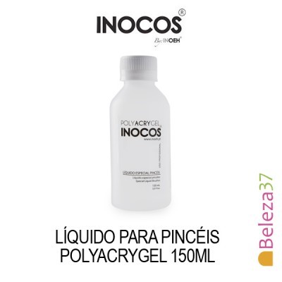 Frasco branco INOCOS líquido para pincéis Polyacrygel 150ml