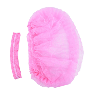 Touca descartável rosa com faixa elástica