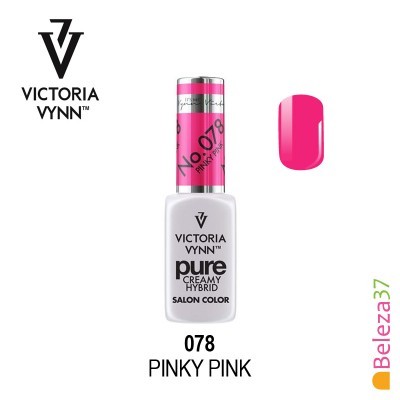 Verniz de unhas Victoria Vynn Pure Creamy Hybrid 078 Pinky Pink com frasco branco e tampa prateada