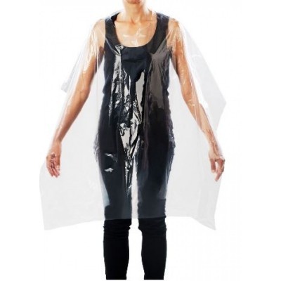 Capa impermeável transparente em plástico com ajuste frontal