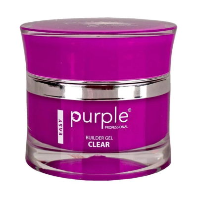 Frasco de gel profissional roxo para unhas com tampa roxa e texto branco