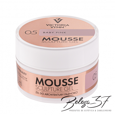 Frasco branco de mousse para unhas cor baby pink
