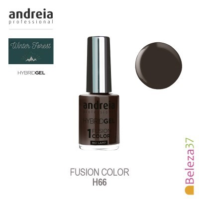 Esmalte de unhas Andreia Professional Hybrid Gel Fusion Color H66 castanho escuro.