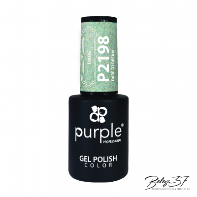 Frasco de verniz gel Purple Professional com tampa verde brilhante