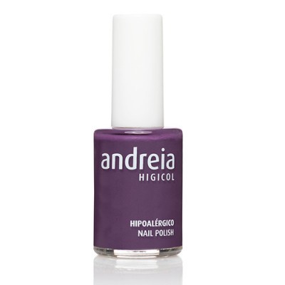 Esmalte de unhas Andreia Higicol roxo escuro com tampa branca