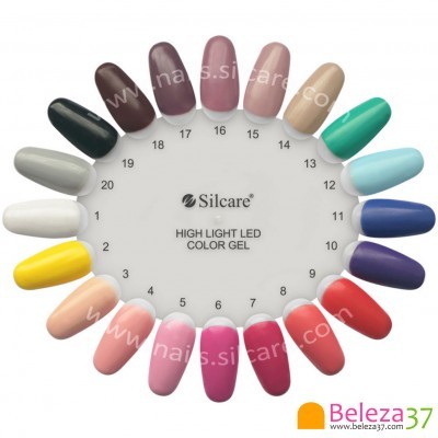 Mostruário circular de vernizes de gel coloridos Silcare