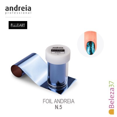 Rolo de foil azul metalizado para nail art da Andreia Professional