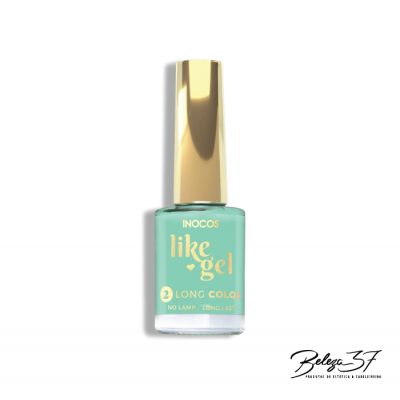 Esmalte azul claro Inocos like gel com tampa dourada