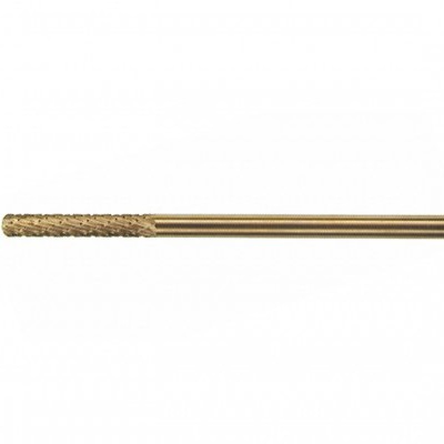 Broca de metal dourada com parte de corte texturizada