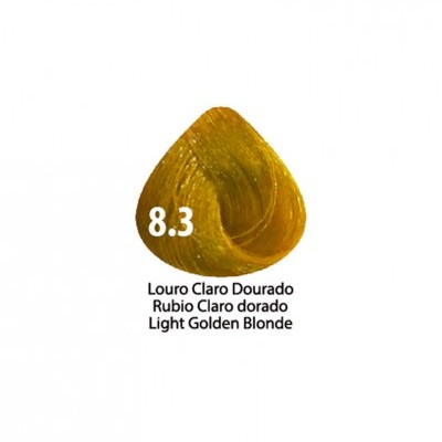 Mostruário de cor de cabelo louro claro dourado 8.3