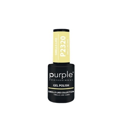 Frasco de esmalte gel Purple Professional, cor P2320, rótulo amarelo claro