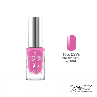 Esmalte rosa Victoria Vynn iQ Salon Nail Polish No. 027C Pink Explosion com tampa prateada