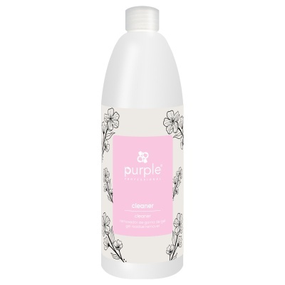 Frasco plástico branco com etiqueta rosa com texto e desenhos florais