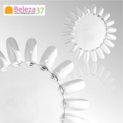 Displays circulares transparentes para amostras de verniz de unhas