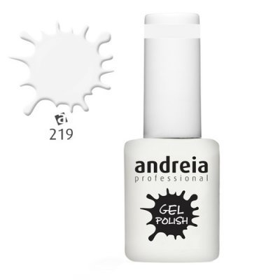 Verniz gel branco Andreia Professional, número 219, embalagem branca