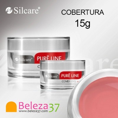 Frascos de cobertura Silcare Pure Line 15g em fundo cinza com logótipo Beleza37