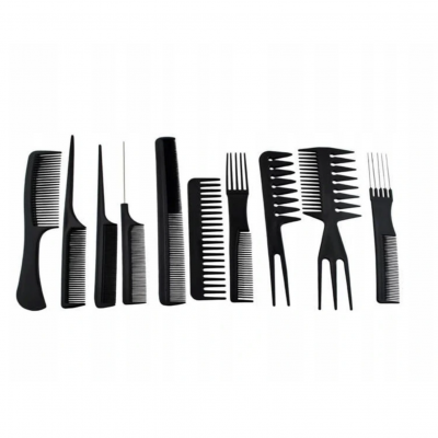 Dez pentes pretos variados alinhados sobre fundo branco