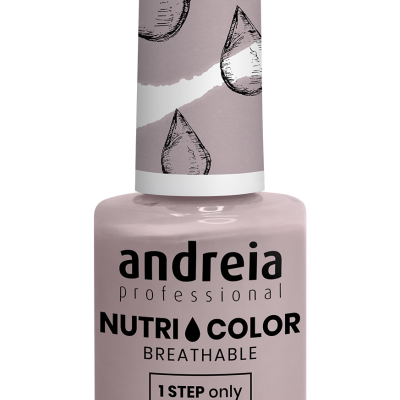 Frasco de verniz de unhas cor rosa nude da marca Andréia Professional Nutri Color
