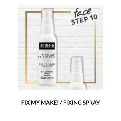 Spray fixador de maquilhagem Andreia Professional com embalagem branca
