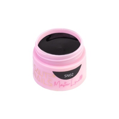 Frasco rosa de gel preto para unhas aberto