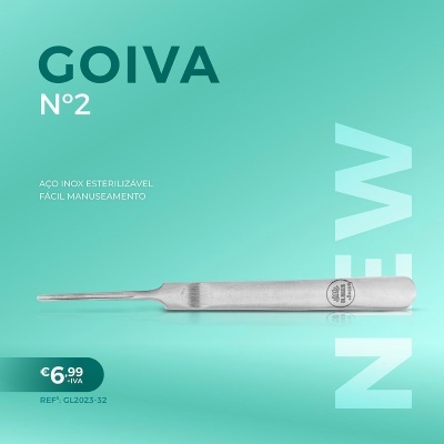Goiva Nº 2 aço inox esterilizável com texto e preço