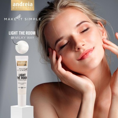 Produto cosmético Andreia Professional com modelo feminino loira
