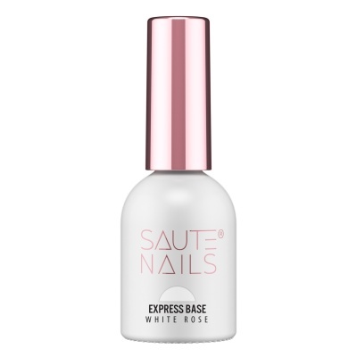 Frasco de verniz para unhas SAUTE NAILS Express Base White Rose com tampa rosa