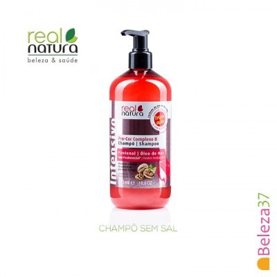 Frasco de champô Real Natura Pro-C Complexo 8 com tampa de válvula preta