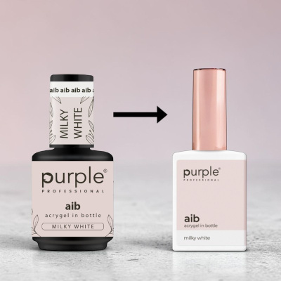 Duas embalagens de verniz acrílico Milky White da marca Purple Professional