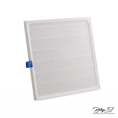 Filtro quadrado branco HEPA com etiqueta azul