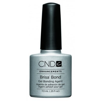 Frasco prateado com tampa preta de Gel Bonding Agent da marca CND