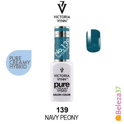 Verniz de unhas Victoria Vynn cor azul escuro com brilho número 139 NAVY PEONY