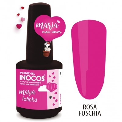 Verniz gel INOCOS rosa fuschia Maria fofinha 15mL