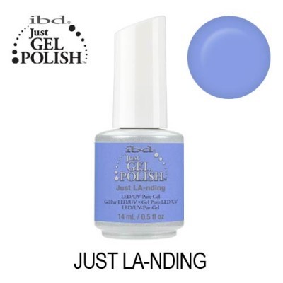 Frasco de verniz gel azul claro Just LA-nding da ibd com tampa branca