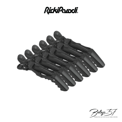 Seis molas pretas para cabelo com textura antiderrapante