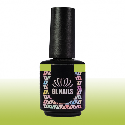 Frasco de verniz para unhas preto com rótulo colorido GL NAILS
