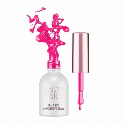 Esmalte de unhas SAUT NAILS No. S193 COSMOPOLITAN com pincel e splash rosa