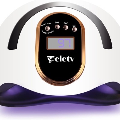 Máquina de manicure branca com visor digital e botões