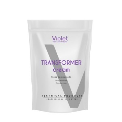Embalagem de creme descolorante TRANSFORMER da Violet Hair Cosmetics